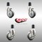 Service Caster 4 Inch 316SS Thermoplastic Rubber Swivel 1-7/8 Inch Stem Caster Brake SCC, 2PK SCC-SS316EX20S414-TPRB-2-TLB-2-178 - alternate 3